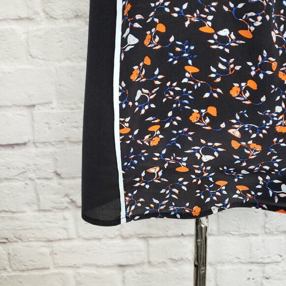 Ella Moss Posy Contrast Trim Silk Tank Floral Sz L - Picture 5 of 15
